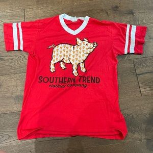 Southern Trend Pizza Pig T-Shirt - Adult Medium